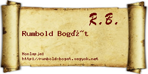 Rumbold Bogát névjegykártya